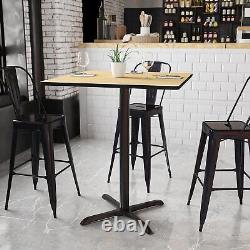 Flash Furniture 36'' Square Laminate Table Top Natural with30''x30'' Bar-Height
