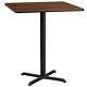Flash Furniture 36 Square Walnut Laminate Table Top With 30 X 30 Bar Height
