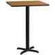 Flash Furniture Bar Table 43.13x30x30 Square Natural Laminate Top Bar Height