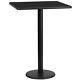 Flash Furniture Table Top 24 Square Round Bar Height Table Base 18 Black