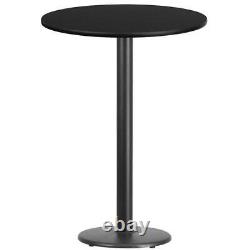 Flash Furniture Table Top 30 Round Laminate Bar Height Table 18 Base Black