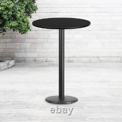Flash Furniture Table Top 30 Round Laminate Bar Height Table 18 Base Black