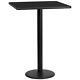 Flash Furniture Table Top 30-in Square Laminate Bar Height Table Base18-in Black