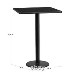 Flash Furniture Table Top 30-in Square Laminate Bar Height Table Base18-in Black