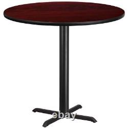 Flash Furniture Table Top 42 Round Bar Height Table Base 33x33 Black Mahogany