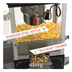 FunTime FT825CB 8oz Black Bar Table Top Popcorn Popper Maker Machine