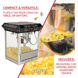 FunTime FT825CB 8oz Black Bar Table Top Popcorn Popper Maker Machine