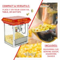 FunTime FT825CR 8oz Red Bar Table Top Popcorn Popper Maker Machine