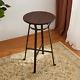 Glitzhome 41.25 H Rustic Steel Bar Table Round Solid Elm Wood Top Dining Room P