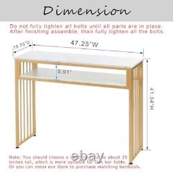 Gold Bar Table, High Top Pub Tables for Kitchen, Modern Dinning Table with