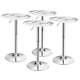 Gymax 4 Pieces Round Swivel Adjustable Bar Table With Faux Marble Top, White