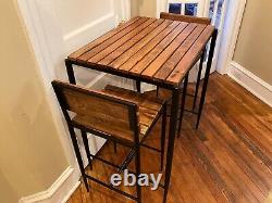 High-Top Bistro Dining or Bar Table with 2 Chairs