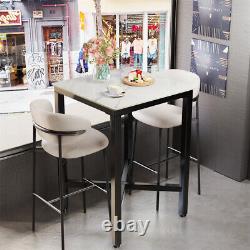 Industrial Bar Tall Table Heavy Duty Marble-top Dining Coffee Pub Kitchen Table