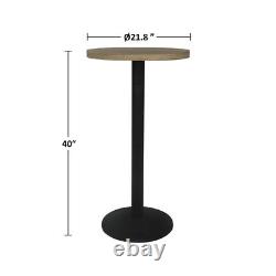 KennynElvis Round Bar Table with Wooden Top