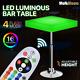Led Luminous Adjustable Height Pub Bar Table 16 Colors Changing Square Tabletop