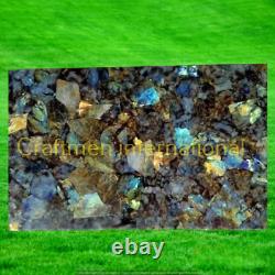 Labradorite rectangle Agate table top, Stone Dining Table, Agate Coffee Table