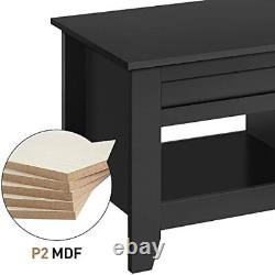 Lift Top Coffee Table for Living Room with Storage Drawers Wood Center Table
