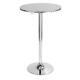Lumisource Bar Table Bistro Round Silver Adjustable