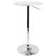 Lumisource Bar Table White Wood Top Adjustable Height With Chrome Pedestal Base