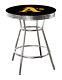 Mlb Bar Table Black And Chrome Withteam Logo Vinyl Decal And A Glass Top Option