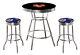 Mlb Black Pub Bar Table Set Withbackless Swivel Seat Stools And A Glass Top Option