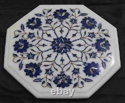 Marble Dining Table Top for Hotel Decor Lapis Lazuli Stone Inlay Work Bar Table