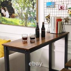 Mieres Bar Table Set 3-Piece Rustic Rectangle Wood Top, Metal Frame Material