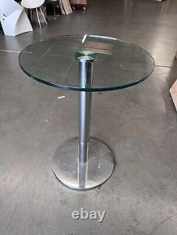 Modern 42 H X 23 Diameter Round Clear Glass Top Bar Table With Chrome Stand