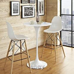 Modway Lippa Round 28 Mid-Century Modern Bar Table in White