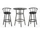 Nfl Logo 28 Round Black Bar Table Set-glass Top Option & 2-29 Swivel Barstools