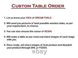 Ocean Round Epoxy Top Handmade Center Coffee/Dining Table Resin Bar Table Decor