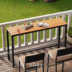 Outdoor Bar Table 55'' Rectangle Metal Patio Counter Height Table High Pub Table
