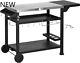 Outsunny Outdoor Grill Cart With Foldable Side Table, New