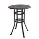 Patio Bar Table, 41 Height High Top Outdoor Table, Cast Aluminum Round Table