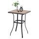 Patio Bar Table Outdoor Bar Height Bistro Table With Wooden-like Table Top
