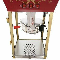 Red Antique Style Popcorn Popper Machine, 8 Oz Counter Top Table Bar Top