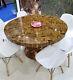 Round Tiger Eye Stone Coffee Table, Top Center Table, Bar Table, Cafeteria Decor