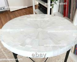 Selenite Coffee Table Top, Natural Selenite Gem Stone Side Table, Unique Table