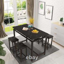 Set of 5 Counter Height Bar Table and Stool Set, Minimalist, Space Saving