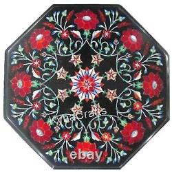 Shiny Gemstone Inlay Work Coffee Table Top Octagon Marble Lawn Table for Hotel