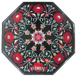 Shiny Gemstone Inlay Work Coffee Table Top Octagon Marble Lawn Table for Hotel