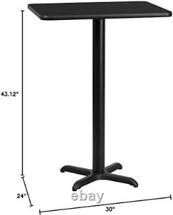 Stiles 24'' X 30'' Rectangular Black Laminate Table Top with 22'' X 22'' Bar Hei