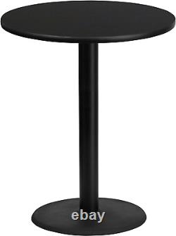Stiles 36'' round Black Laminate Table Top with 24'' round Bar Height Table Base