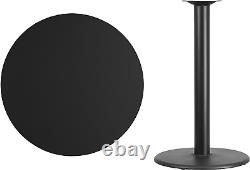 Stiles 36'' round Black Laminate Table Top with 24'' round Bar Height Table Base