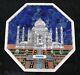 Taj Mahal Replica Inlay Work Coffee Table Top Octagon Marble Side Table For Home
