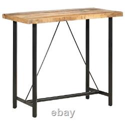 Tidyard Bar Table Rough Wood Wood Tabletop Counter Height Pub Table Frame Q4G6
