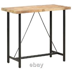 Tidyard Bar Table Rough Wood Wood Tabletop Counter Height Pub Table Frame Q4G6
