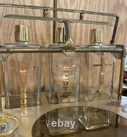 WOW Rare Vintage Mid Century Table Top Brass Drop Leaf Bar Serving Cart