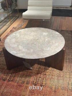 White Quartz Table Top Centerpiece Agate Coffee Table Bar Table Living Room Deco