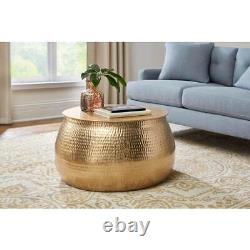 Collection de tables basses avec plateau relevable de Home Decorators en métal doré de forme ronde de taille moyenne 31.